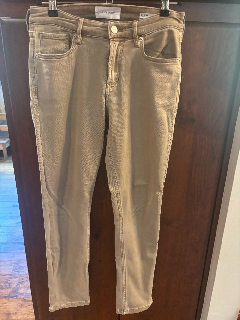 Dear John Blaire Straight Jeans Taupe Khaki Size 27
